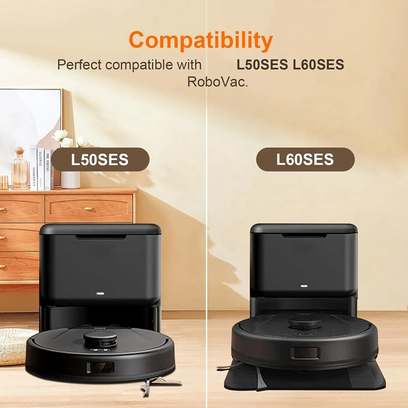 أكياس الغبار لـ Eufy L50 L60 جهاز آلي لتنظيف الأتربة قاعدة تفريغ ذاتية، أكياس غبار بديلة مع محطة فارغة ذاتية