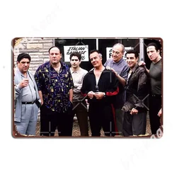 The Sopranos Satriale's Group Picture - Brush Strokes Metal Signs Club Home pub Garage Retro Plaques Tin sign Posters
