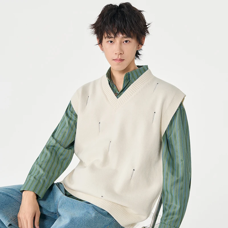 新しいメンズアウトドアスポーツレジャープルオーバーセーターベスト快適な通気性ファッショナブルなトレンディな高品質ノースリーブベスト