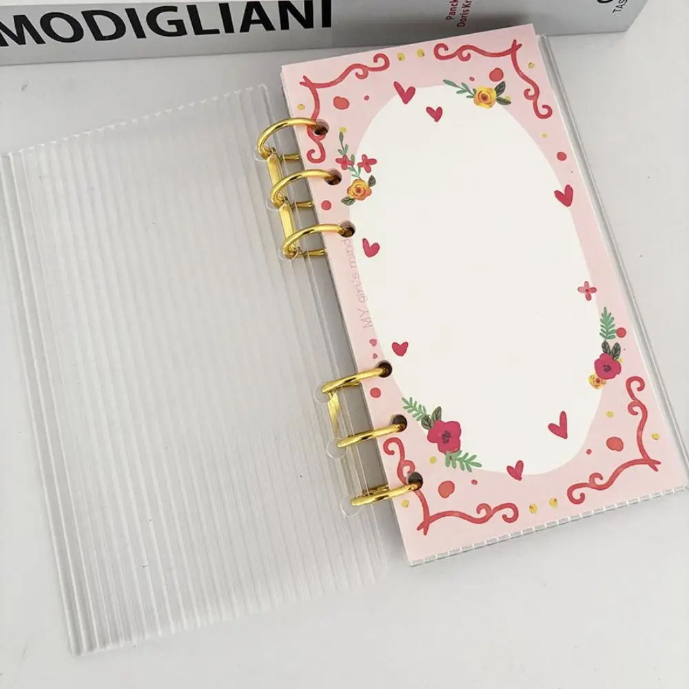 

Acrylic A6 Notebook Cover Transparent/Water Ripple Hard Loose Leaf Notebook Shell DIY Photo Album Notebook