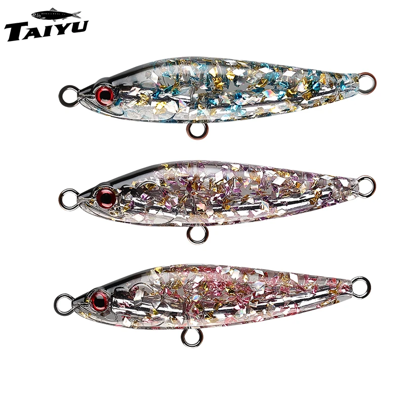 TAIYU Harz-Fischköder Luya Kunstköder 7cm 17g Harter Köder Laser-Reflektierender Bleigewichteter Fischköder