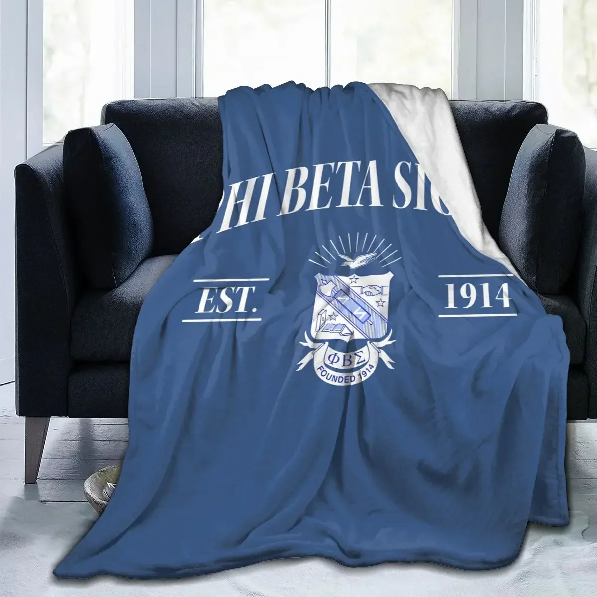 Exquisite Phi Beta Sigma PBS Fraternity Flannel Throw Blanket Warm Bed Blanket for Travelling Camping Living Room Sofa Bedroom D
