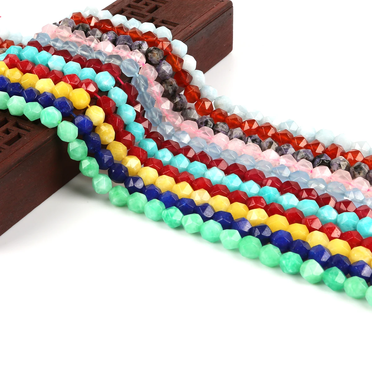 

Natural Stone Faceted Beads Round Loose Spacer Bead for DIY Jewelry Making Crafts Necklace Bracelets Accessories