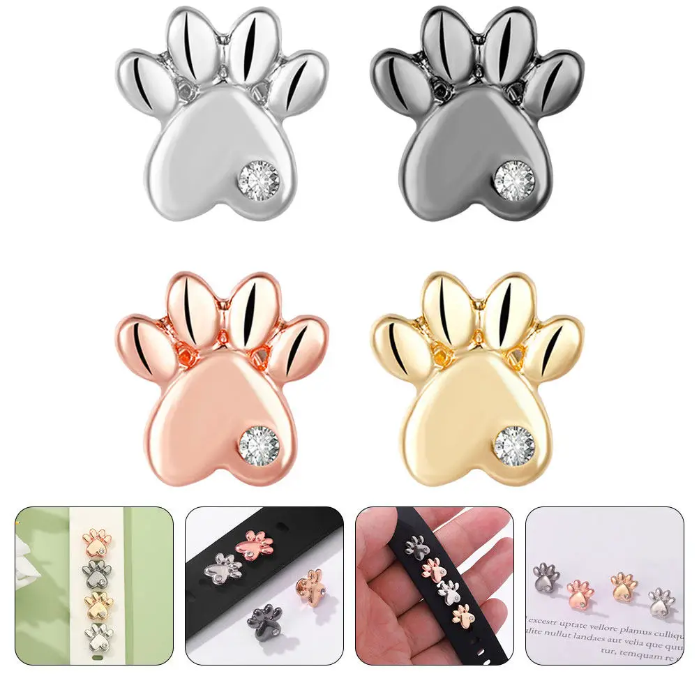 

4Pcs Cat Claw Watchband Charms Alloy Watch Decor Small Delicate Replaceable Watchstrap Nail Exquisite Portable Watch Accessory