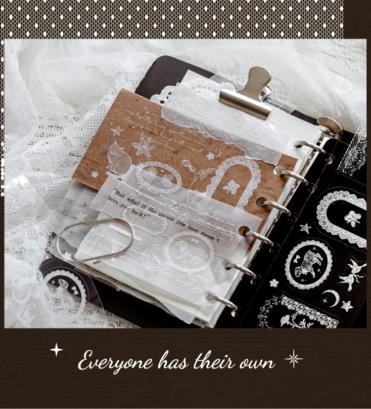 Journal GO 2Mx5cm Notizband mit weißer Tinte, kreatives, schönes Masking-Tape, Aufkleber, Journaling, Scrapbook, Karte, DIY-Briefpapier – Detail 19