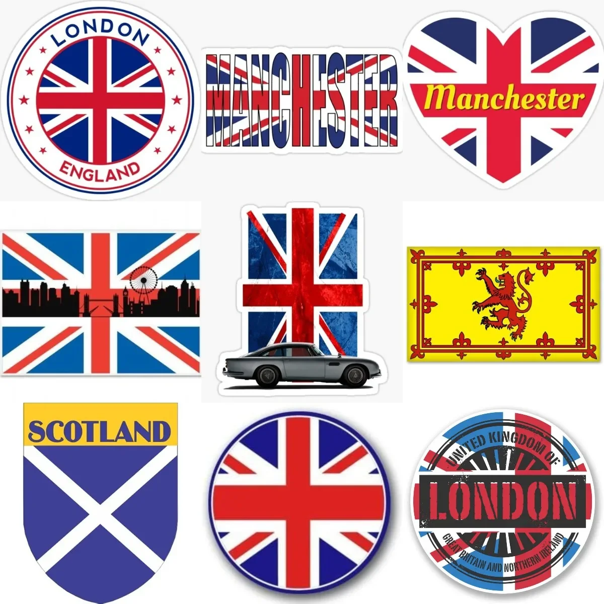 

England London GB UK Badge PVC Tickers for Decorate Car Window Laptop Truck Motorcycle Table Fridge Bicycle Decal Accessories