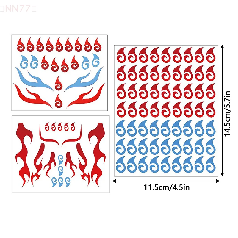 Adesivo per braccio tatuaggio colorato impermeabile e durevole per il viso Personaggi anime dei cartoni animati Decalcomania per tatuaggi temporanei per bambini