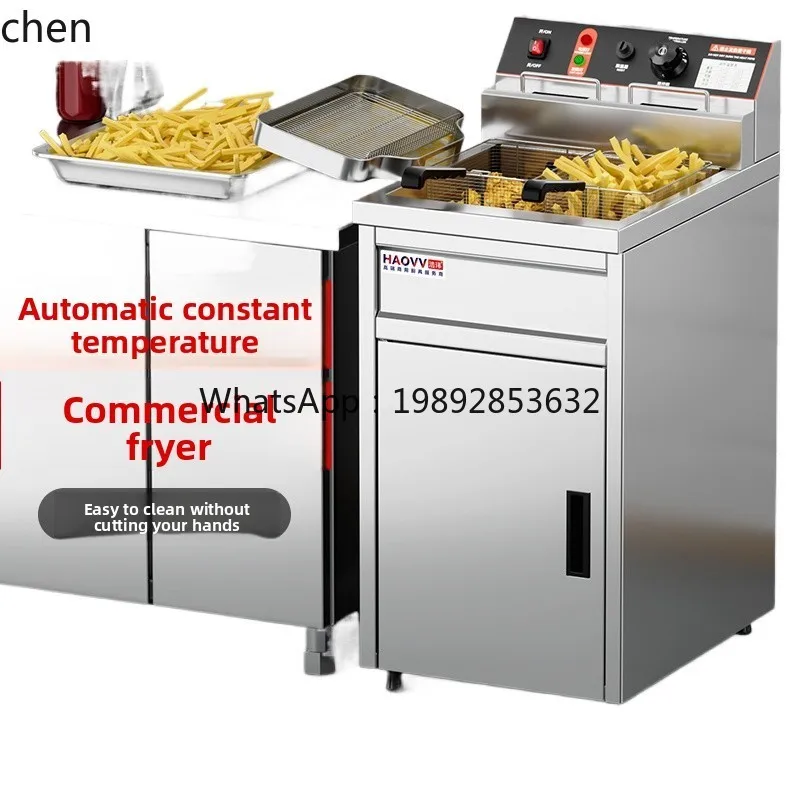 

BB fryer Electric fryer Large capacity single and double cylinder vertical constant temperature r Fried chicken skewer