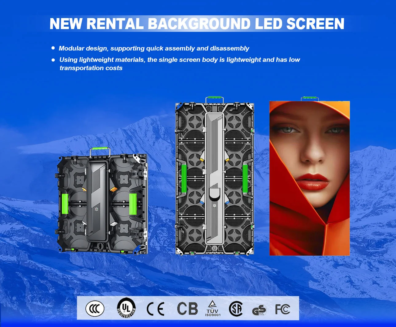 Custom Factory High Brightness LED Display Screen P3.91 500*1000mm Easy Installation Rental Screen for Football Field Church Use