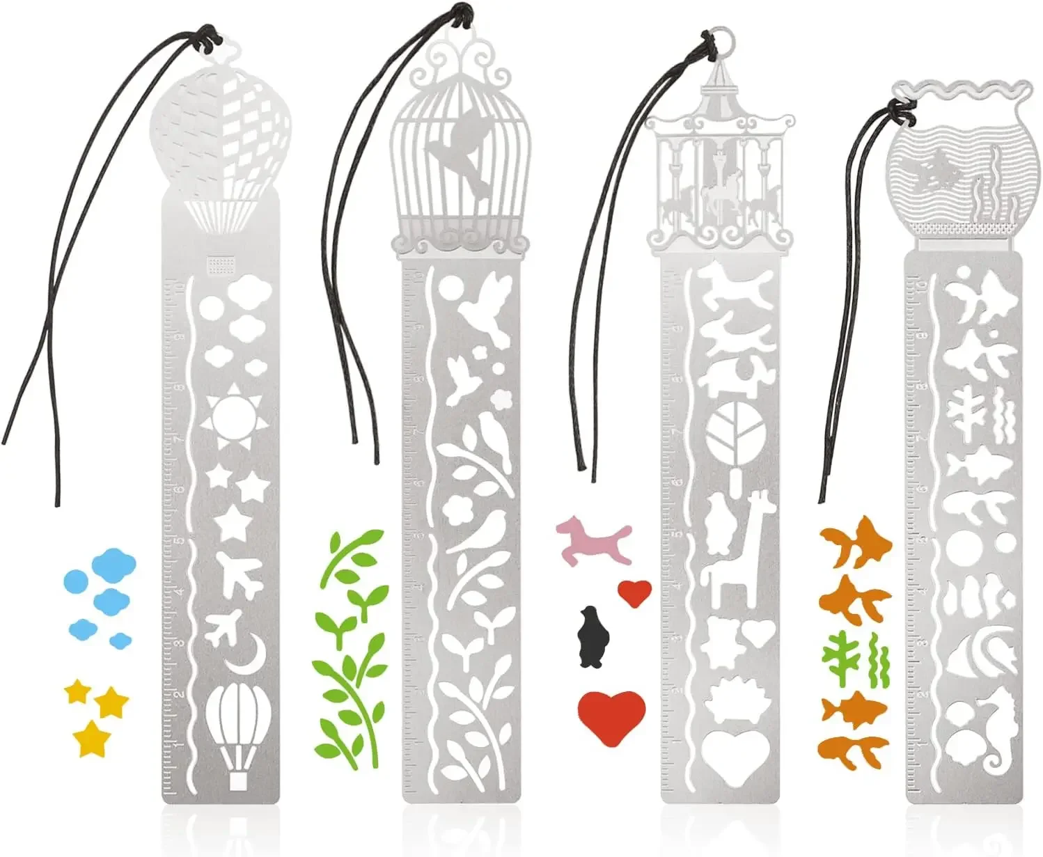 

24Pcs Wholesale Learning Creative Animal Model Description Stationery Ruler School Teacher Student Bookmark Ruler 2-in-1
