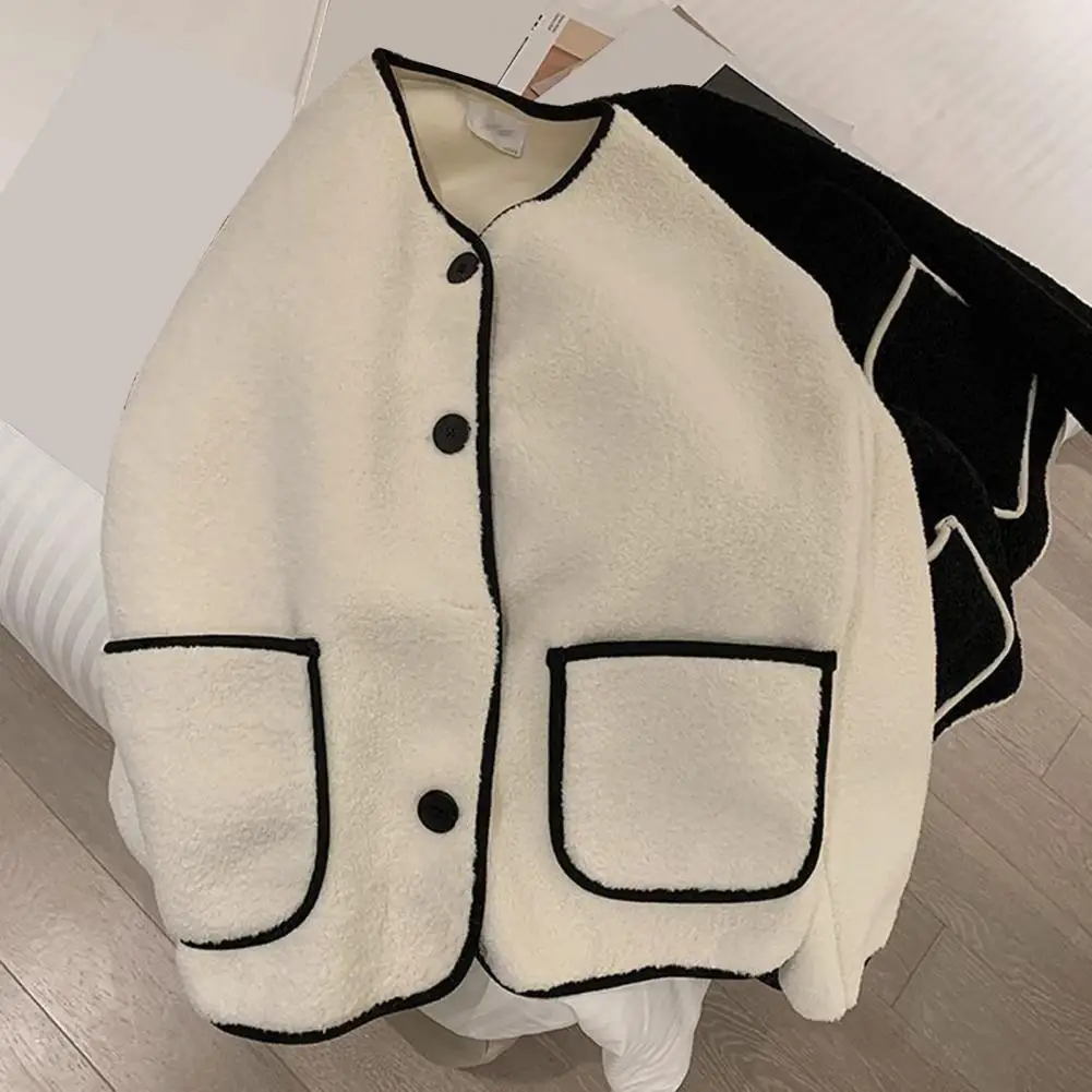 

VOLALO Women Fall Winter Coat Long Sleeves Women Cardigan Coat Single-breasted Women Formal Coat OL Styel Winter Coat