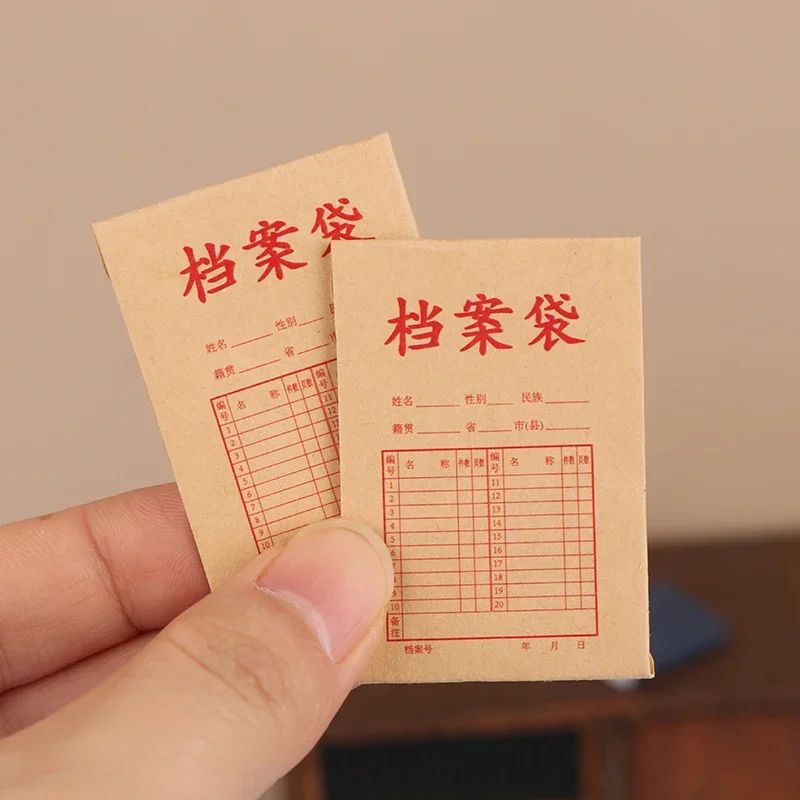 1/12 Simulazione casa delle bambole Sacchetti per documenti in carta Kraft Casa delle bambole Studio Ufficio Scuola Decorazione di cancelleria Accessori per casa delle bambole