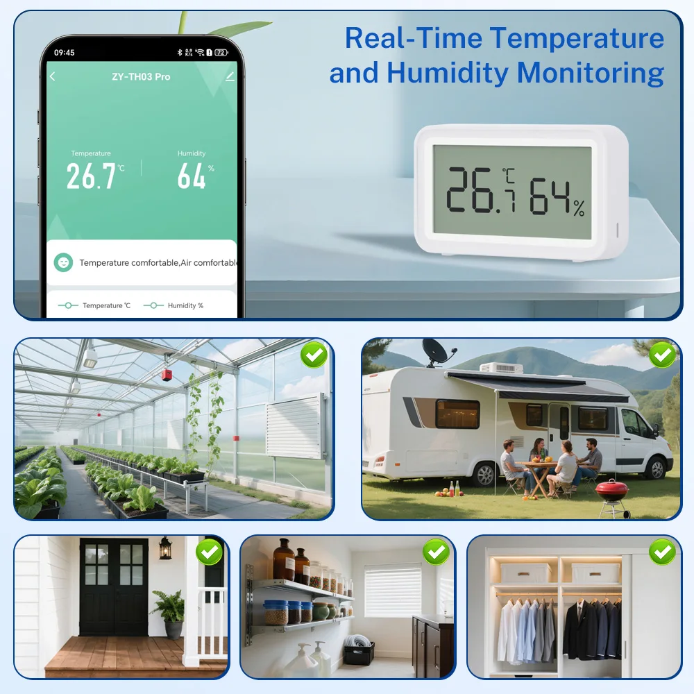 Tuya Zigbee/WIFI Hygrometer Thermometer Temperature Humidity Sensor Detector Smart Life Remote Control Support Alexa Google Home image 6