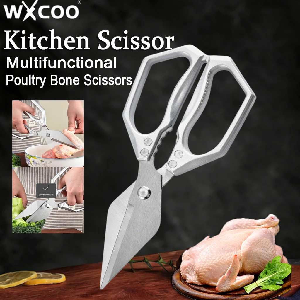 WXCOO Neue Küchenschere Multifunktionale Scharfe Küchenschere für Hühnerknochen Walnuss-Schere Grill-Kochschere Küchenwerkzeuge
