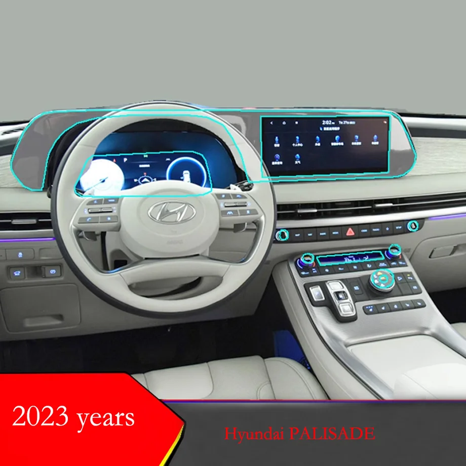 

Tpu Transparent Film for Hyundai PALISADE 2023 Interior Protection Sticker Center Control Door Navigator Panel Car Accessories