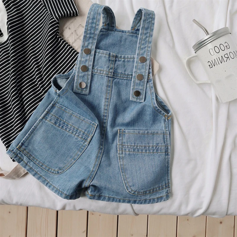 LILIGIRL 2026 Summer Autumn Korea Children Pants Hot Sale Boy's Jeans Suspenders Shorts Casual Girl's Strap Pants