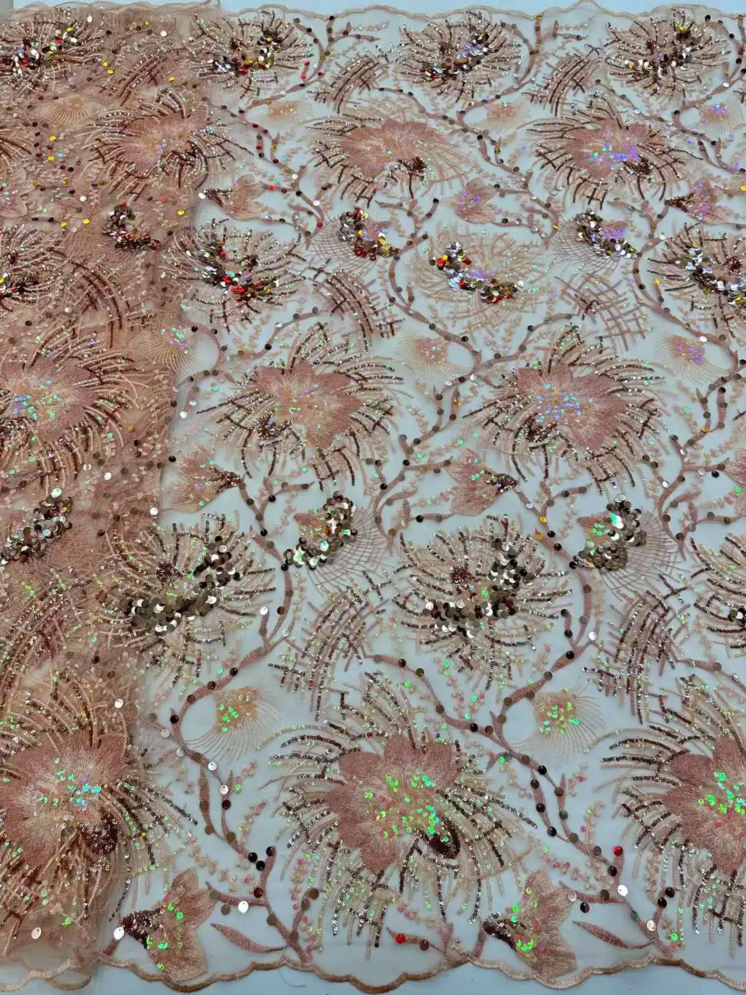 Tissu africain en dentelle à paillettes pour la couture, broderie de luxe NigWin, filet français, fête de mariage, haute qualité, 5 mètres, 2023