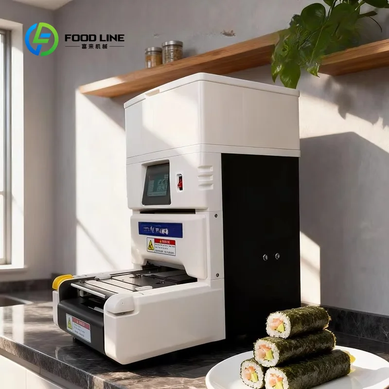 Full-Automatic Sushi Rolling Machine - Commercial Nori Roll Maker with Rice Spreader for Restaurant & Central Kitchen