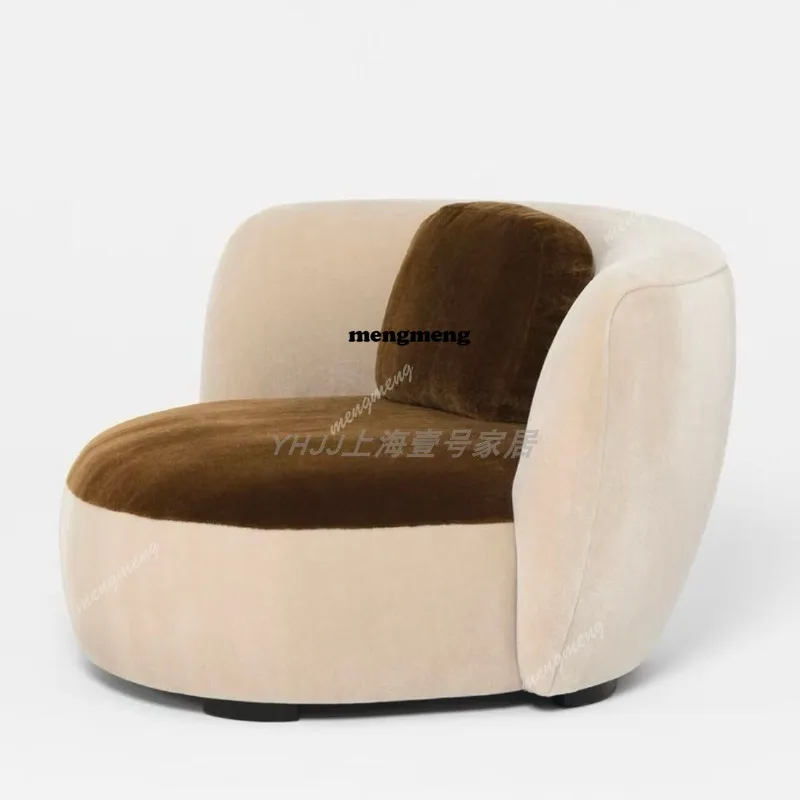 Arc sofa chair soft furniture single flannel color matching living room leisure chair