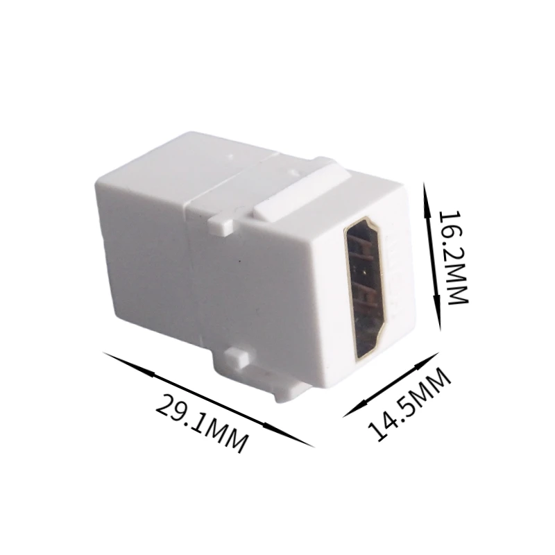 Conector HDMI com instalação do painel de suporte do gancho, cotovelo de 90 graus, preto e branco, versão 2.0, 5 pcs