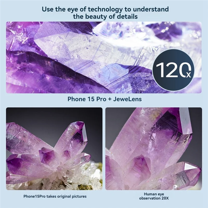 Y42A-MS120 Phone Microscope Professional Identification Lens 120X HD Magnifying Jewelens With 19 Light Modes 36 LED Lamp Beads