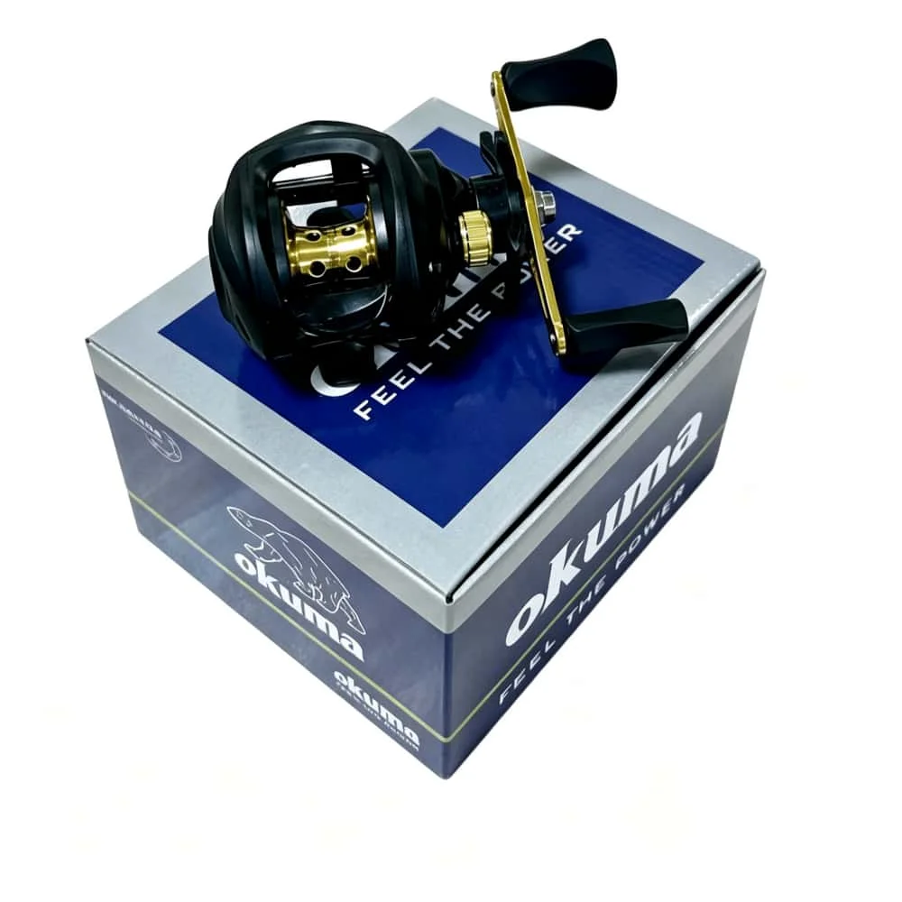Black Gold Color OKUMA Baitcaster Reel 7.2:1 High Speed 8Max Drag 12 Magnetic Brake Carbon Pad Fresh Saltwater Sea Fishing Reel