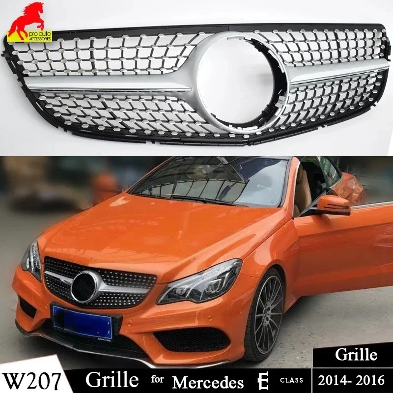 

Решетка переднего бампера для Mercedes-Benz E-класса (2-дверное купе W207 C207 A207) 2014-2016 E250 E300 E350, ABS-пластик, гоночная решетка