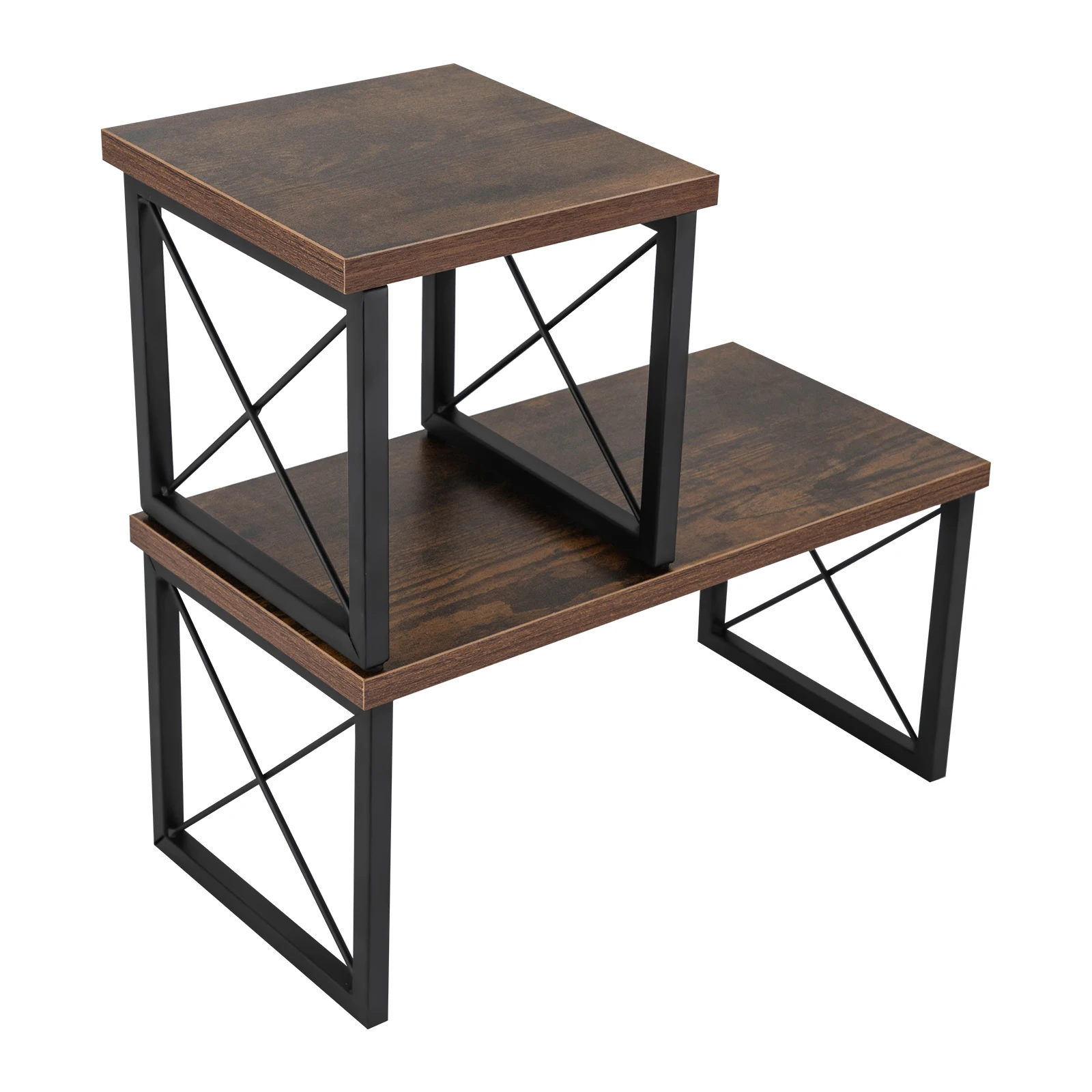 

Modern Desktop Organizer Shelf, PVC and Iron, Sturdy Design, Cross Load Bearing Bar, Easy Assembly for Home or Office