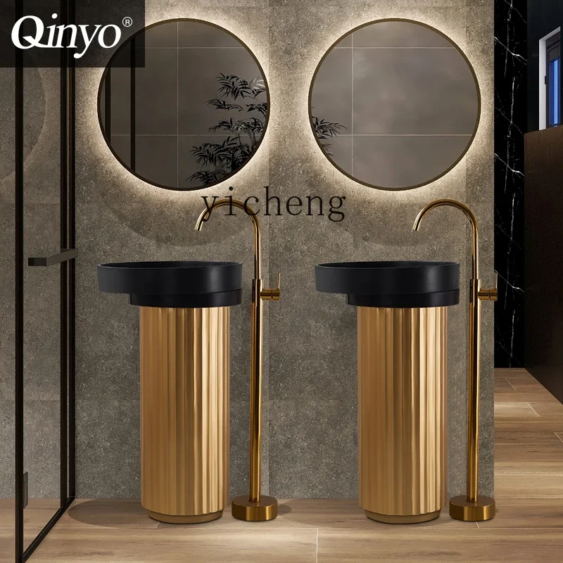 

b7- Creative Art Column Washbasin Round Floor-to-Floor Washbasin Column Basin