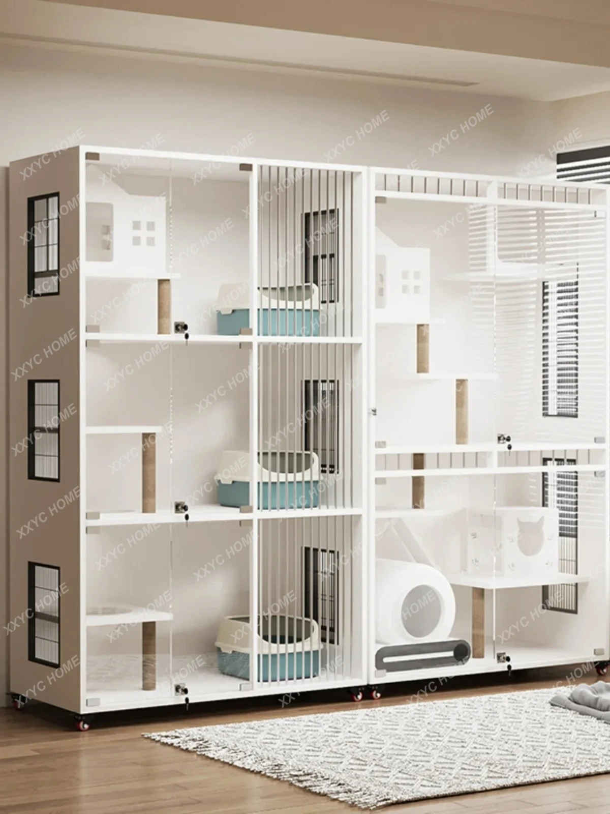 TTFG44Pet Display Cabinet Cat Villa Solid Wood Delivery Room Breeding Cabinet Large Cat Nest Cage