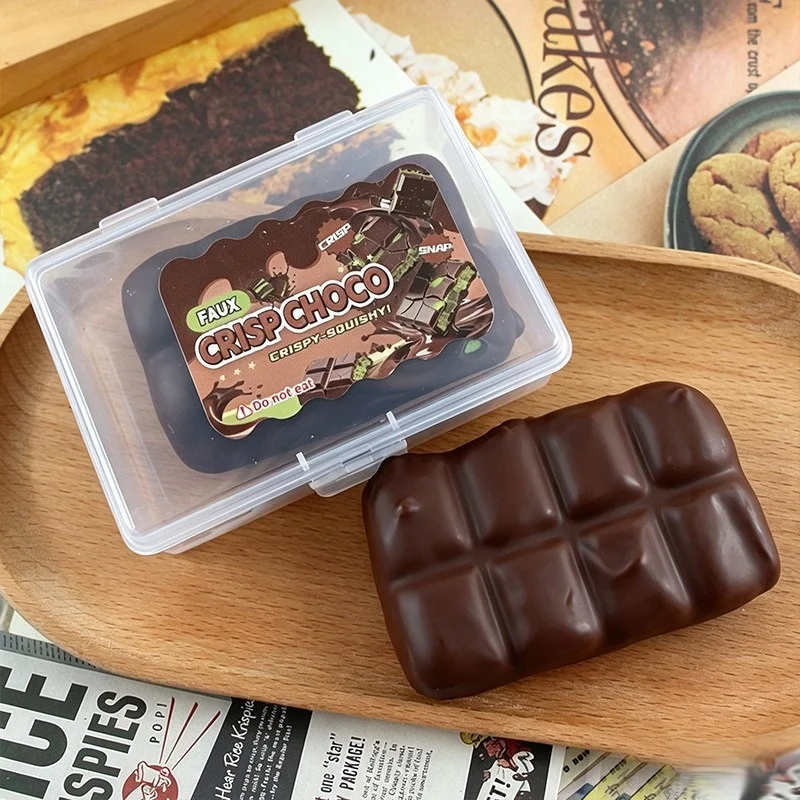 Handmade Wax Chocolate Crispy Shell Squeeze Ball Ice Cream Crack Effect ASMR Sound Sensory toy Anti-Anxiety Soothing Relax Gift
