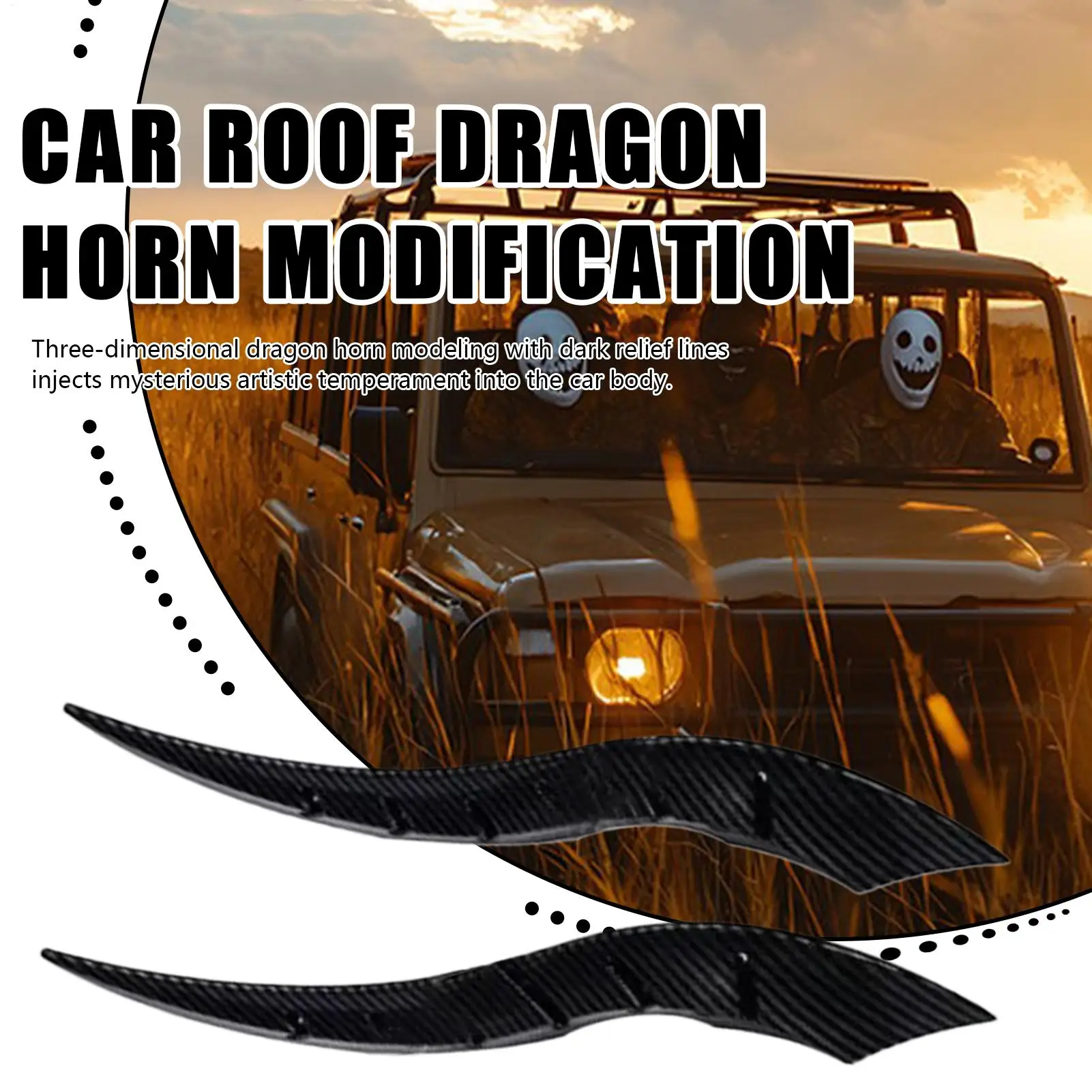 

Car Roof Decoration Car Roof Dragon Horn Modification 3D Halloween Vehicle Modification 2 Pieces For SUV Sedan RV Wedding