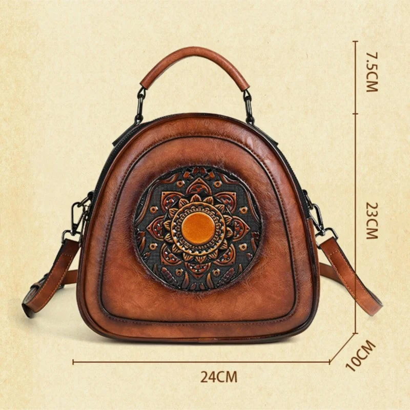 Imagem -03 - Motaora-bolsa de Couro Artesanal Vintage em Relevo para Mulheres Bolsas de Luxo para Senhoras Bolsas de Ombro Femininas Novo 2023