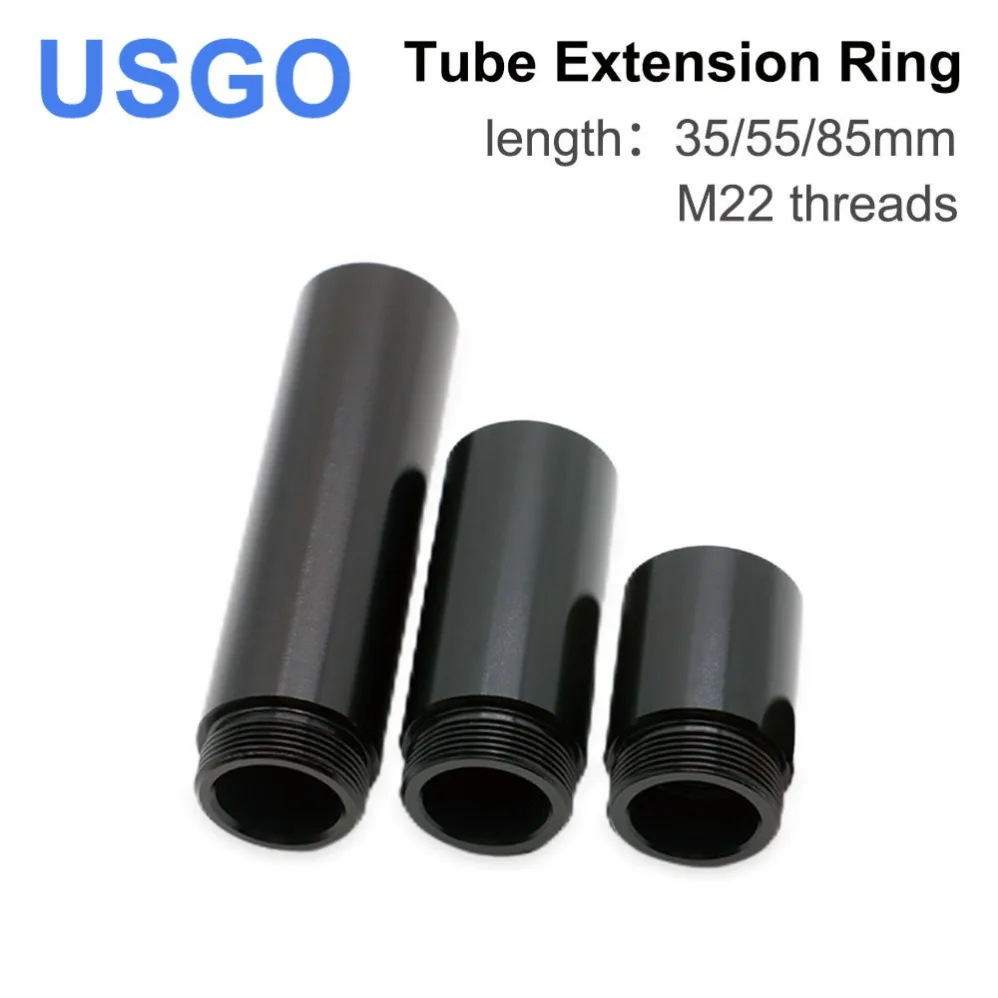 USGO-Tubo de extensión láser CO2, anillo de extensión, traje de cabeza láser O.D.24mm, tubo de lente