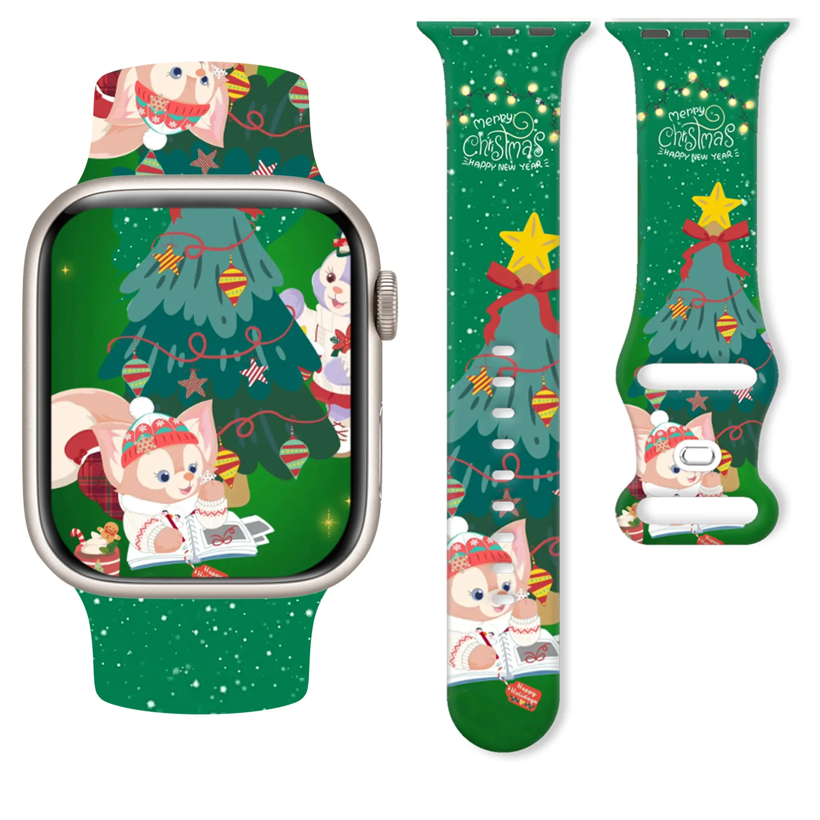 

Disney Lena Belle Printed Watch Strap Suitable For Apple Watch 11/10/9/8 Band Silicone Strap Replaceable iWatch 46mm/44mm/42mm