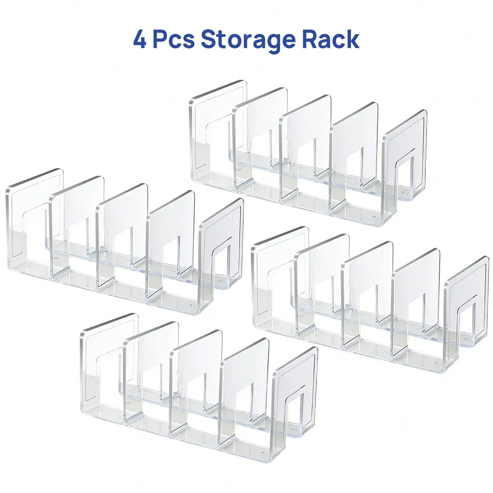 EZIFY Clear Acrylic File Organizer, Purse Organizer, File Sorter Desktop File Folder Organizer For Book, Envelopes, Mail, Document, Notebook, Office Supplies, Handbag (4Pcs)