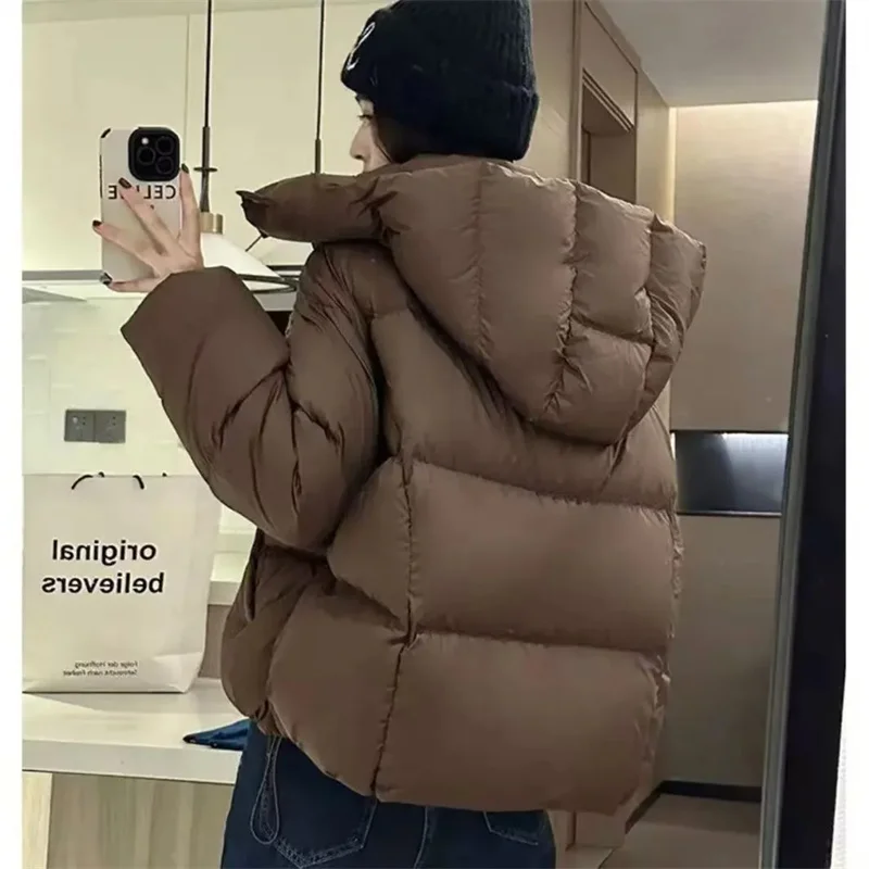 

Ladies Short Down Cotton Jacket Women Winter Coat Jackets Warm Down Cotton Parkas New Fashion Hooded Loose Lady Bread Coats