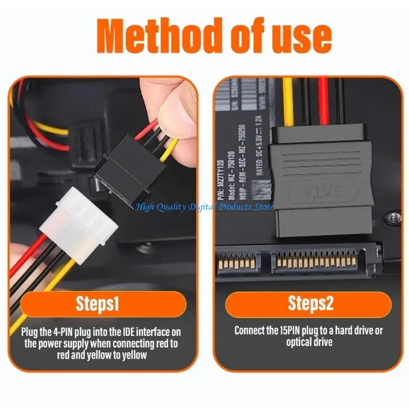 U2JE 4ピンまで15ピン1 in 2拡張ケーブル15ピン男性からメスのパワーケーブル