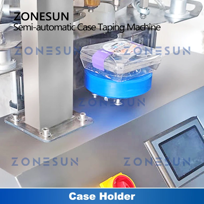 ZONESUN Case Sealing Machine Container Taping Around Equipment Dispenser Square Rectangle Round Box Biscuits Packaging ZS-FH020