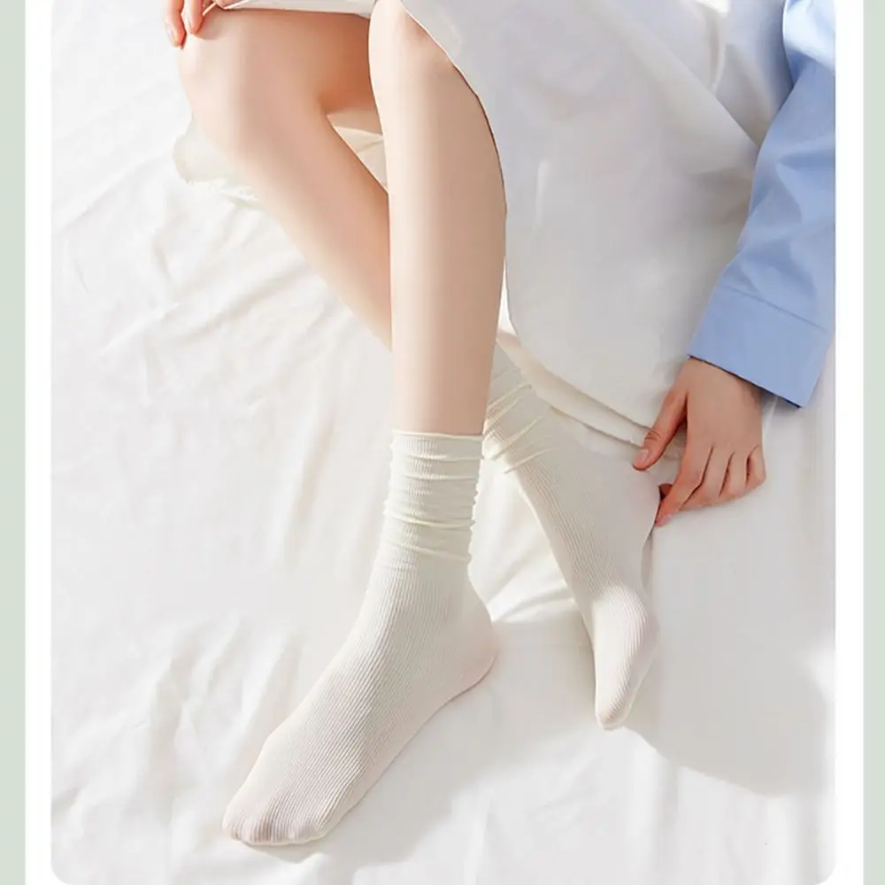 Cute Breathable Socks Soft Casual Lastic Socks Solid Color Short Socks