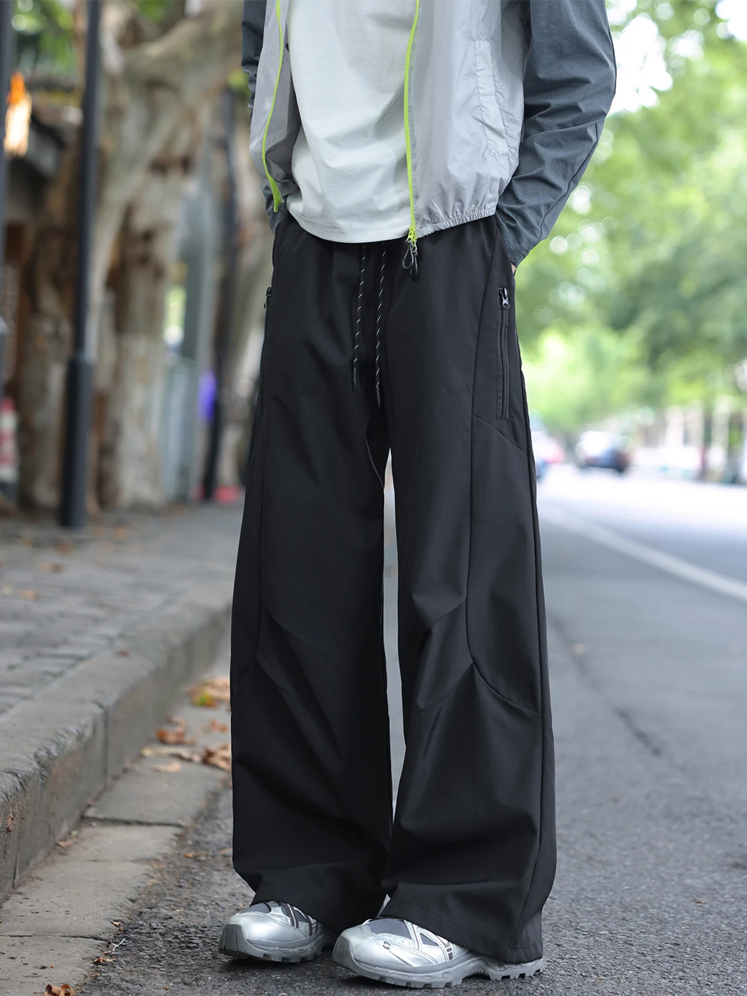 

Спортивные брюки-карго для скалолазания на открытом воздухе, мужские свободные повседневные брюки с широкими штанинами, американские модные брендовые функциональные брюки для спецодежды