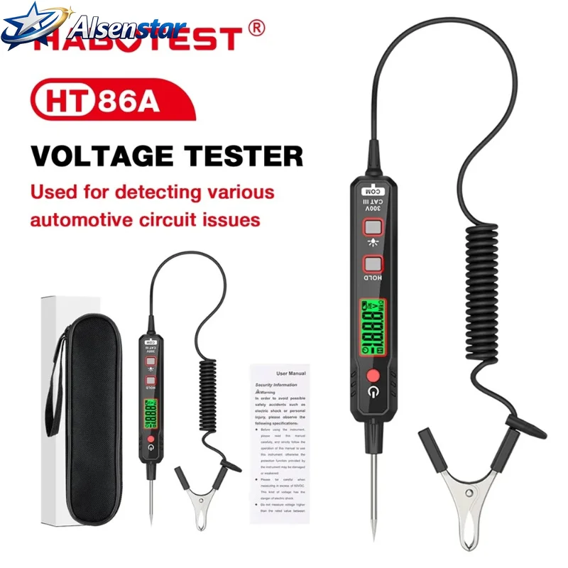 HT86A Automotive Fault Repair Circuit Test Probe Voltage Tester Intelligent Voltage Tester Voltage Pen Resistance Continuity