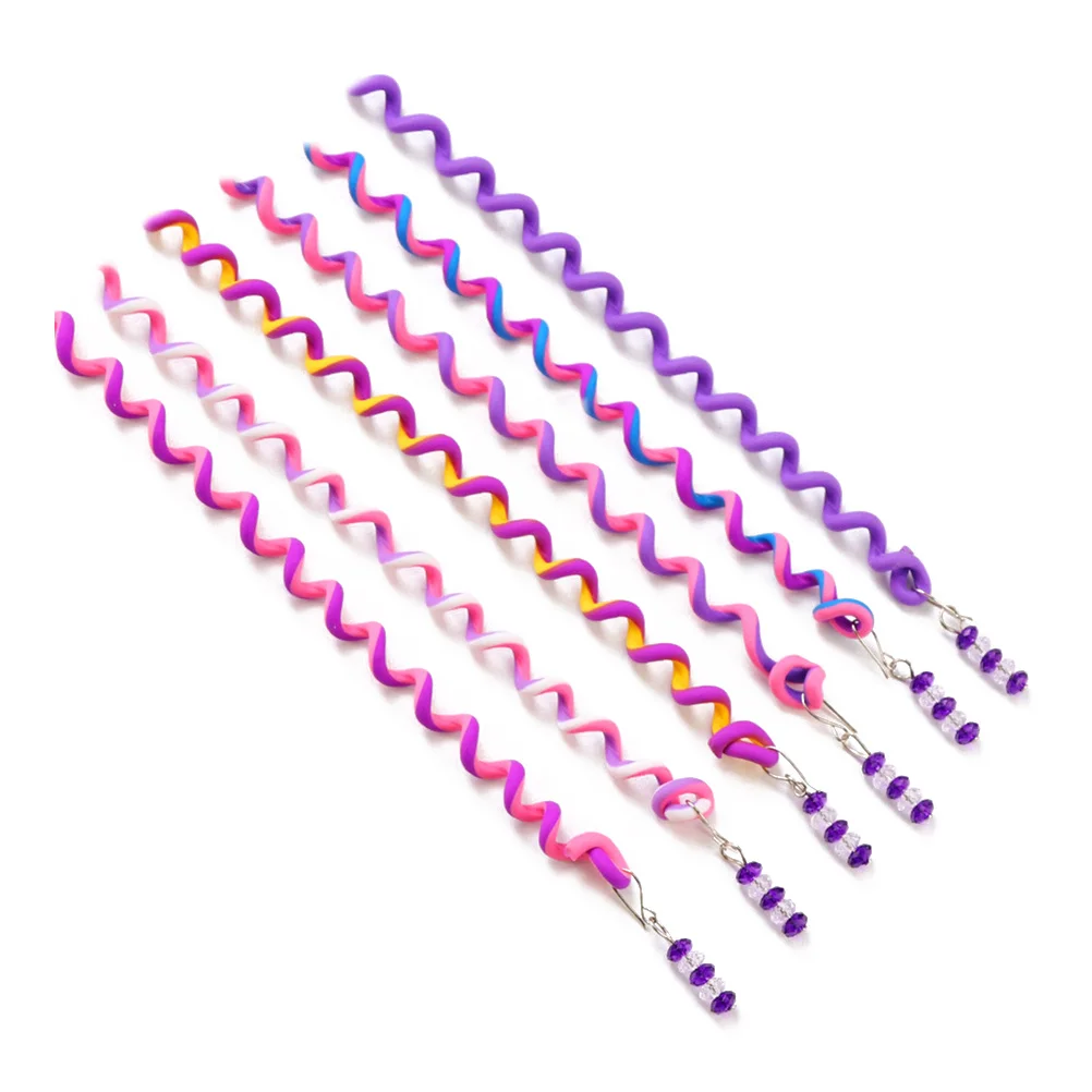 

6pcs Hair Styling Tool Braiding Ring For Diy Hairstyles Design Perfect Women Clip Accessory Purple