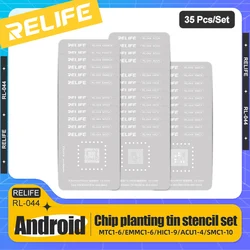 RELIFE RL-044 Android CPU Tinned BGA Reballing Stencil Kits Set Solder For Android Kirin Qualcomm Hisilicon Snapdragon Dimensity