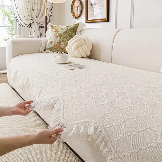 Cream Style Sofa Cushion Four Seasons Universal 2025 New High-grade One-piece Non-slip Fall/Winter Sofa Cushion Cover Cloth