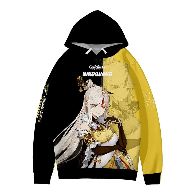 Spiel Genshin Impact Wriothesley Hoodie Wriothesley Cosplay Kostüm Unisex 3D-gedruckter Totenkopf-Kapuzenmantel für Frühling und Herbst