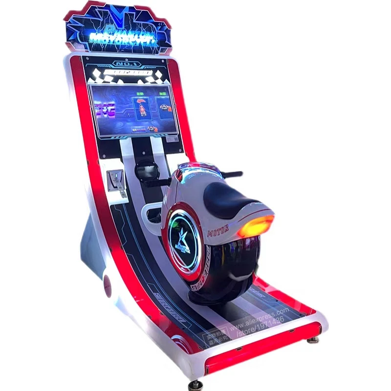 

Children's Motorbike Amusement Kiddie Rides Motorcycle Racing Car Moto Driving Simulator Coin Operated Video Arcade Game Machine