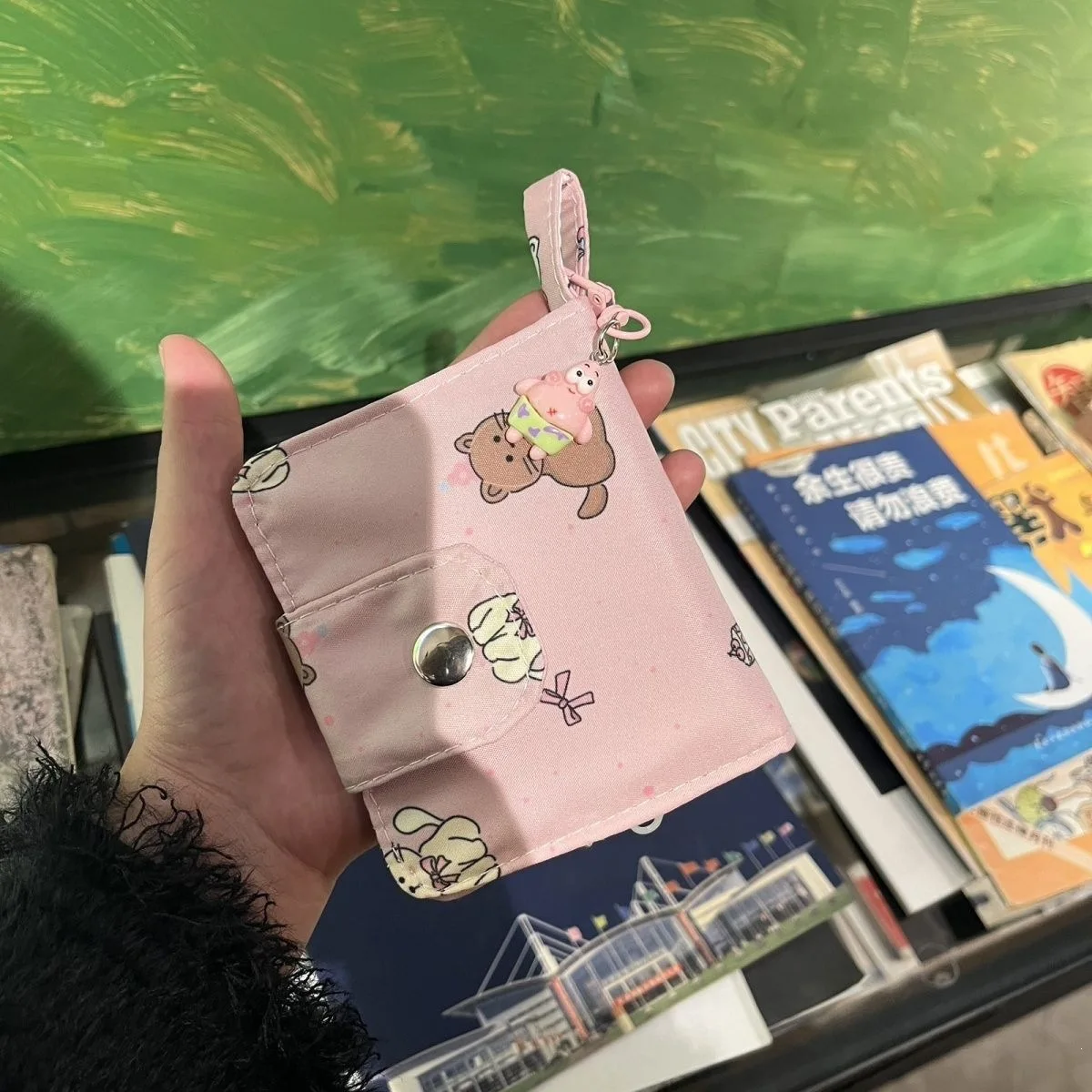 1PCS New Cartoon Cat Portable Large Capacity Cute Card Holder Earphone Coin Purse Student Multi Layer Organizer