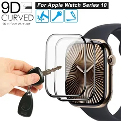 9D Full Cover Film Screen Protector For Apple Watch 46mm 42mm Soft Film For IWatch Series 10 42MM 46MM Protective Film Not Glass