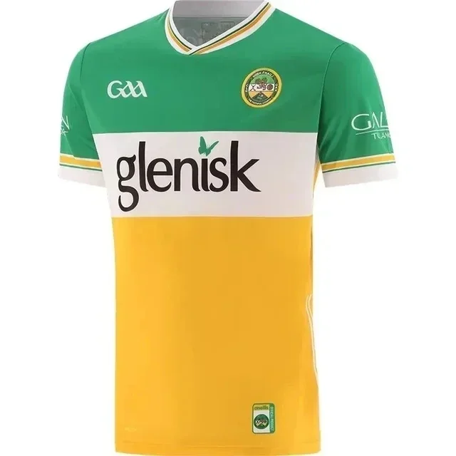 

2024 Offaly GAA Домашняя футболка, Мужская футболка для регби, Размер: Φ (индивидуальное имя и номер)